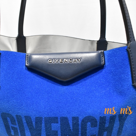 NWT GIVENCHY blue Silver Calfskin Reversible Tote - Picture 3 of 8